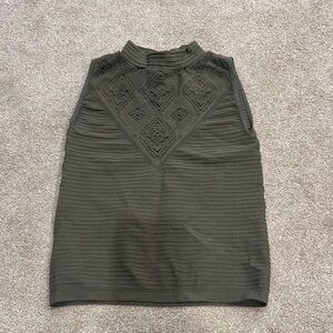 Bebe Olive Sleeveless Knit Top small